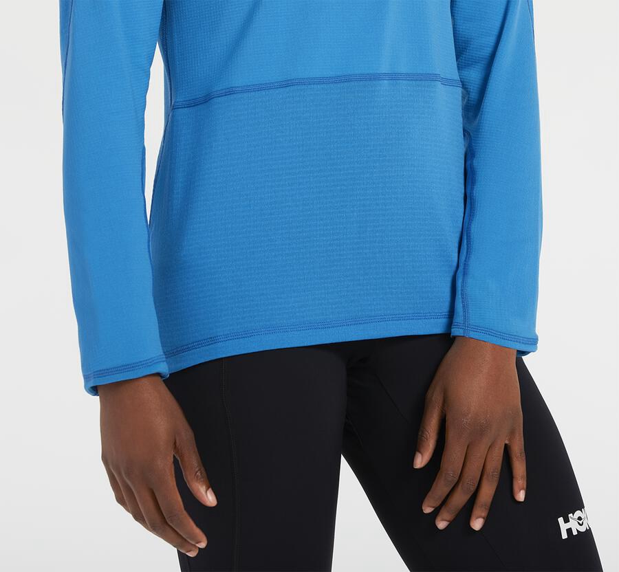 Hoka One One Top Dames - 1/2 Rits Midlayer - Blauw - LE9547206